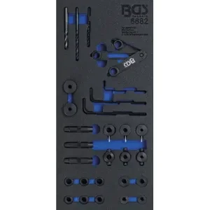 Cenově Výhodný Nářaďový modul 1/3 - BGS106682 Nářadí s vrtacími šablonami pro hlavu válce. Sada 28 dílů (BGS106682)