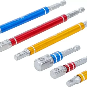 Vysoce Kvalitní Sada adaptérů pro vrtačky BGS 74424 barevné, vnější šestihran 6,3 mm (1/4") vnější šestihran 6,3 mm (1/4"), 10 mm (3/8"), 12,5 mm (1/2") 75 - 150 mm ( (BGS10744