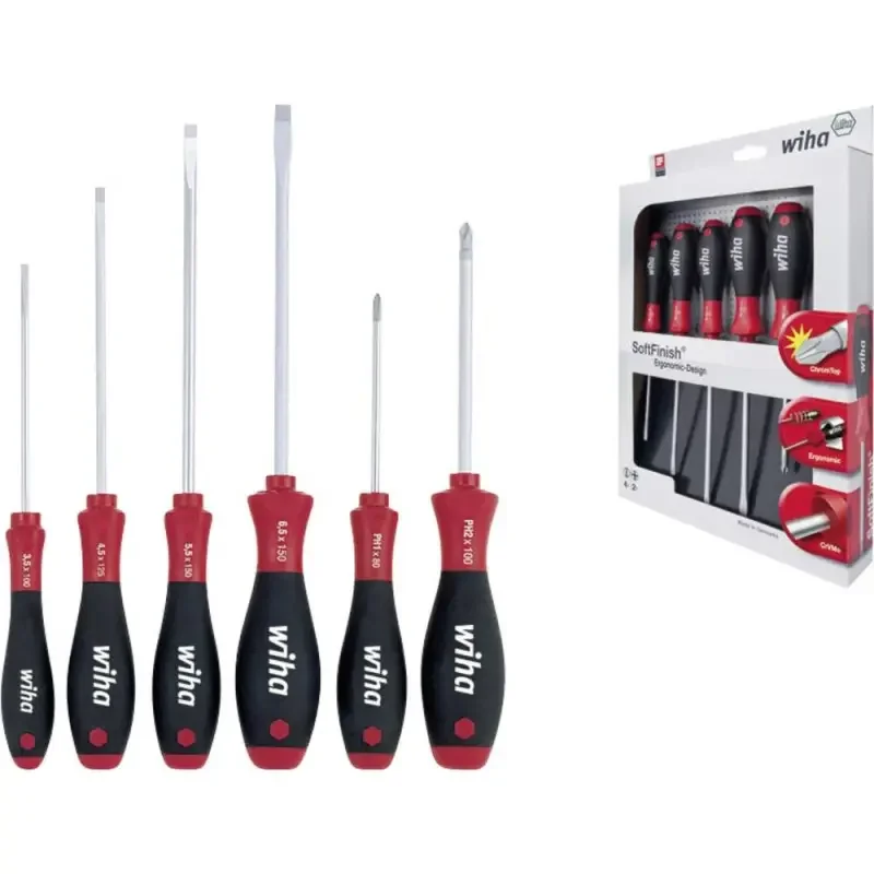 Akce Wiha 07153 Sada 6 ks šroubováků SoftFinish plochý/křížový (PH), Typ 302ZK6SO (WIHA07153)