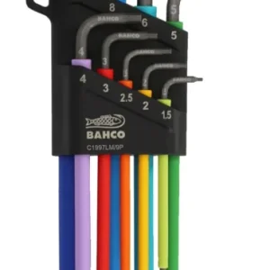 Zástrčné klíče šestihran 1,5 ÷ 10 mm Bahco C1997LM/9P dlouhé, s koulí (Sada 9 ks) (BAHC1997LM/9P) Vysoce Kvalitní