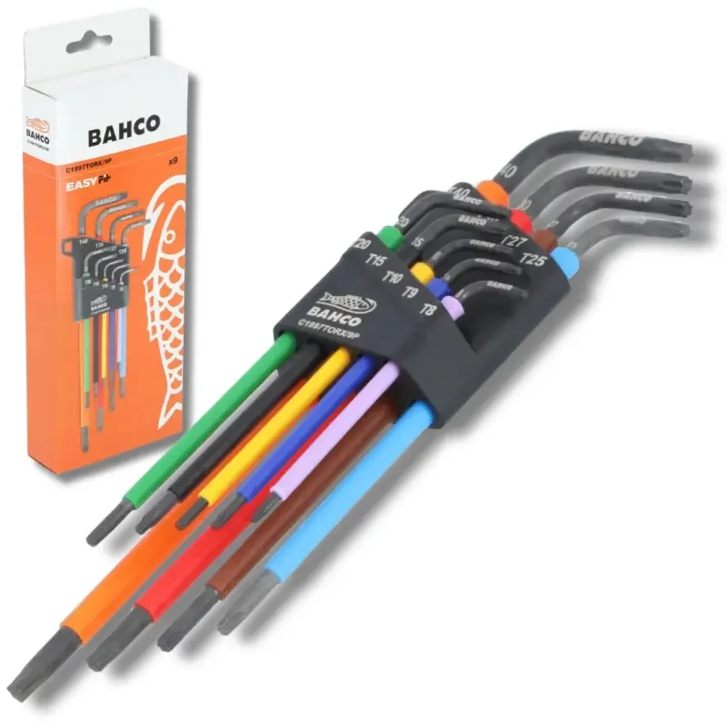 Zástrčné klíče T-Profil T8 ÷ T40 Bahco C1997TORX/9P dlouhé (Sada 9 ks) (BAHC1997TORX/9P) Must-Have