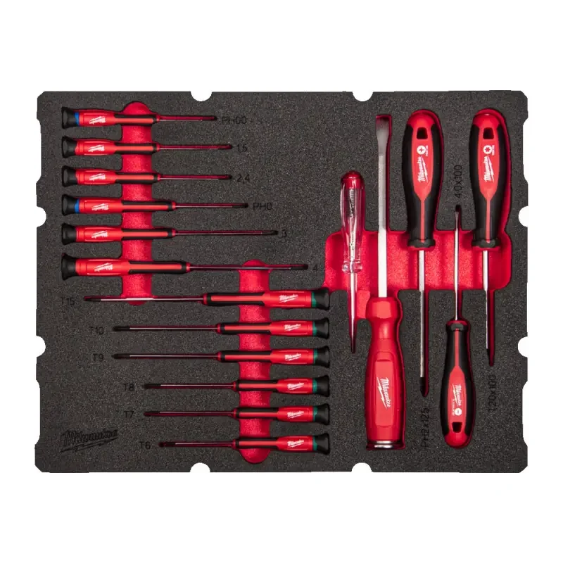 Aktuální PACKOUT™ pěnová vložka s přesnými šroubováky Milwaukee 4932493644 (Sada 17 dílů) (MI4932493644)