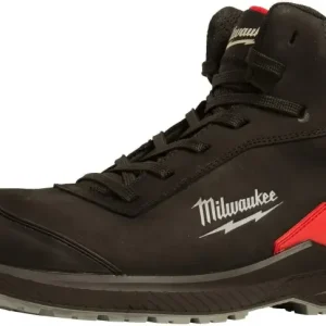 Vysoce Kvalitní Bezpečnostní obuv, vodoodpudivá kůže nubuk, Milwaukee Flextred™ S3S 1M110133 ESD SC FO SR černá barva (vel.45), 4932493736