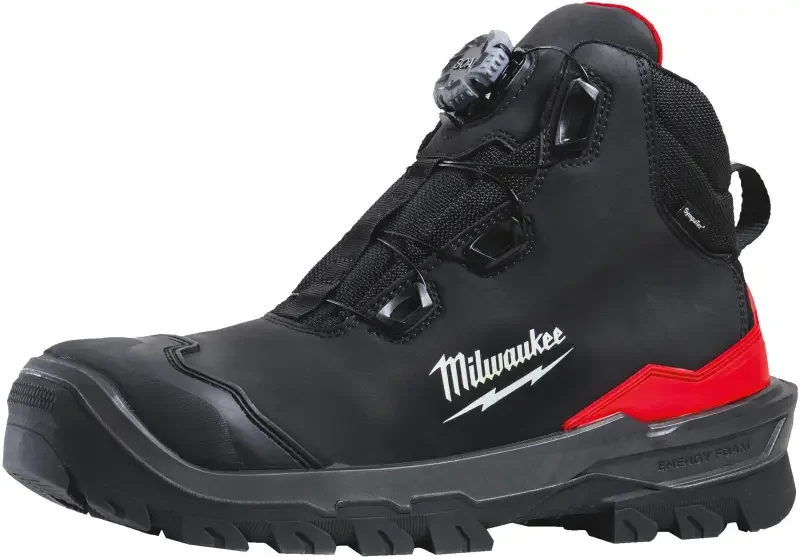 Vysoce Kvalitní Bezpečnostní obuv, voděodolná membrána Sympatex®, systém BOA® Fit Milwaukee Armourtred™ B1M110111W CI HRO SC FO LG SR černá barva (vel.41), 4932493795