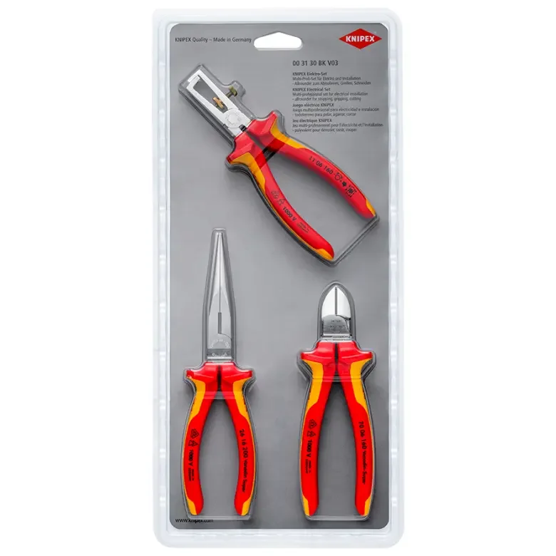 Akční Cena Kleště Knipex 00 31 30 BK V03 "Elektro" VDE, 3 díly (K 00 31 30 BK V03)