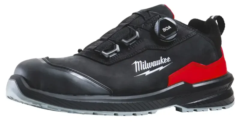 Vysoce Kvalitní Bezpečnostní obuv, vodoodpudivá kůže nubuk, polobotky, systém BOA® Fit Milwaukee Flextred™S3S B1L110133 ESD SC FO SR černé (vel.37), 4932498107