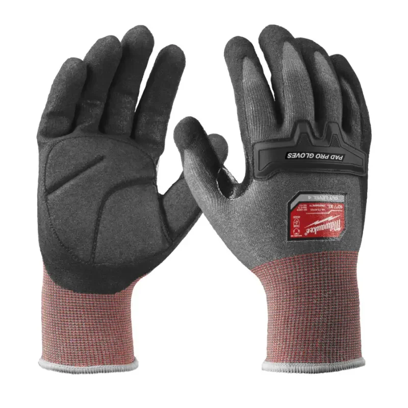 Akční Cena Pracovní rukavice Milwaukee PAD PRO CUT s pěnovým polstrováním, ochrana proti proříznutí D, velikost 10 (XL), 1 pár, 4932498504