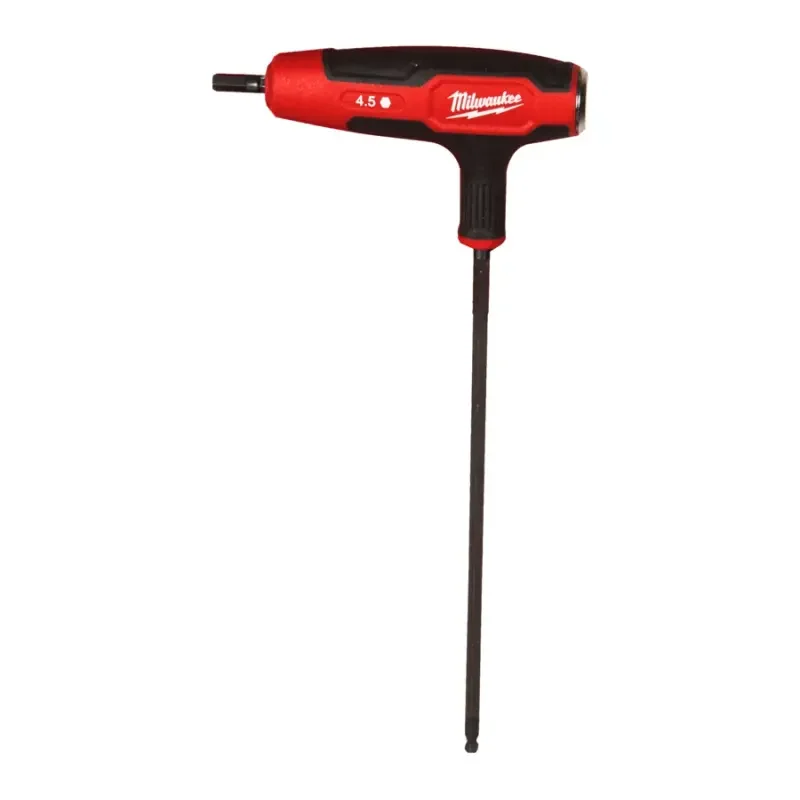 Zástrčný šroubovací klíč Milwaukee Ball End bit 4,5mm HEX s T rukojetí, Comfort Grip, úderová plocha, 4932498683 Speciální Cena