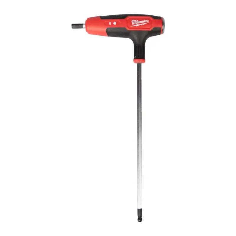 Zástrčný šroubovací klíč Milwaukee Ball End bit 6mm HEX s T rukojetí, Comfort Grip, úderová plocha, 4932498685 Oblíbený
