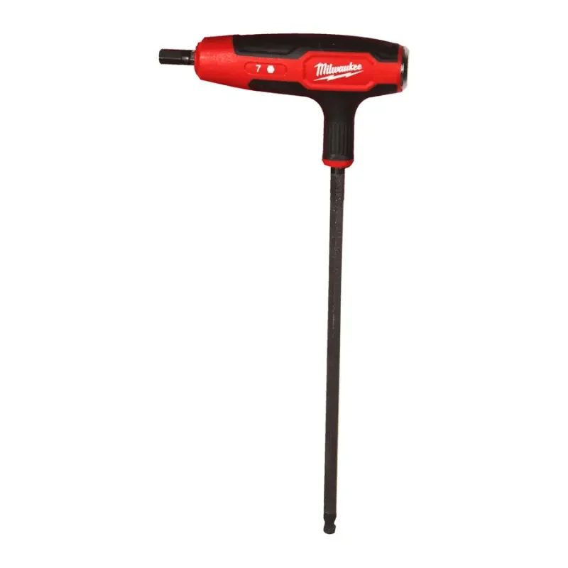 Zástrčný šroubovací klíč Milwaukee Ball End bit 7mm HEX s T rukojetí, Comfort Grip, úderová plocha, 4932498686 Cenový Hit