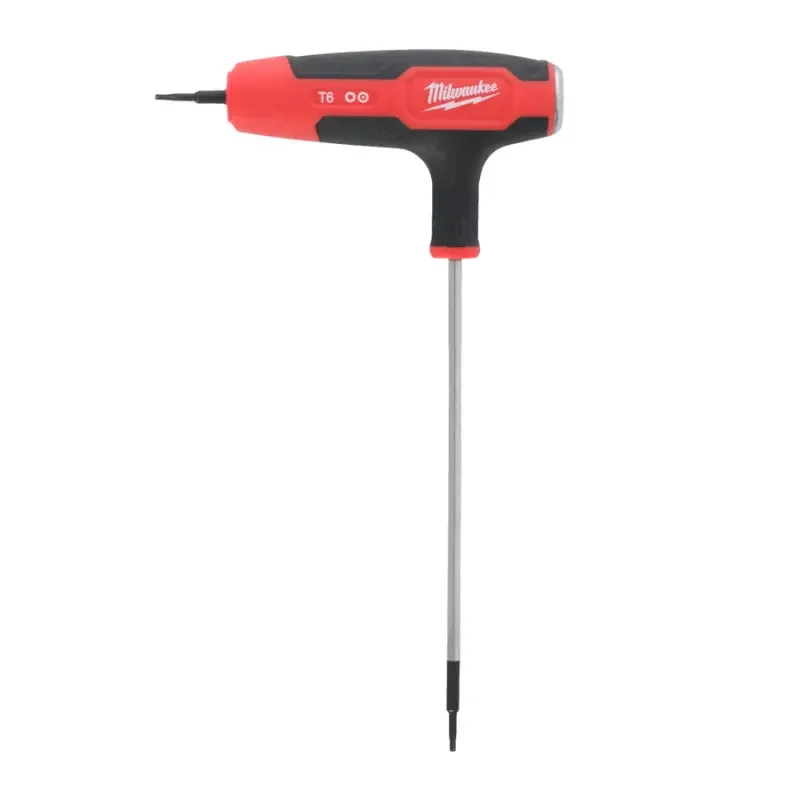 Zástrčný šroubovací klíč Milwaukee T6 Torx s T rukojetí, Comfort Grip, úderová plocha, 4932498691 Vrácení Zdarma