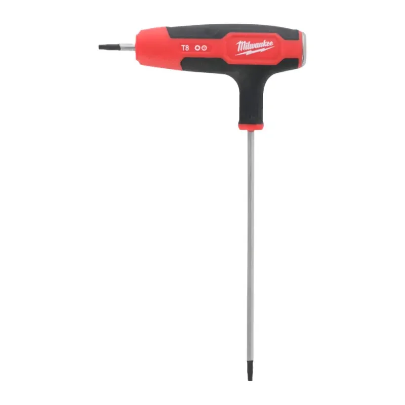 Zástrčný šroubovací klíč Milwaukee T8 Torx s T rukojetí, Comfort Grip, úderová plocha, 4932498693 Finální Výprodej