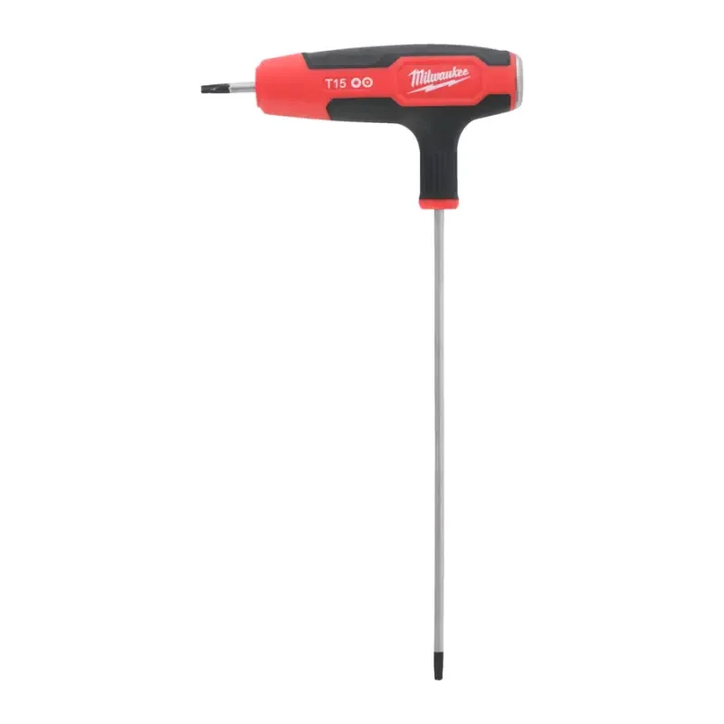 Zástrčný šroubovací klíč Milwaukee T15 Torx s T rukojetí, Comfort Grip, úderová plocha, 4932498696 Poslední Šance
