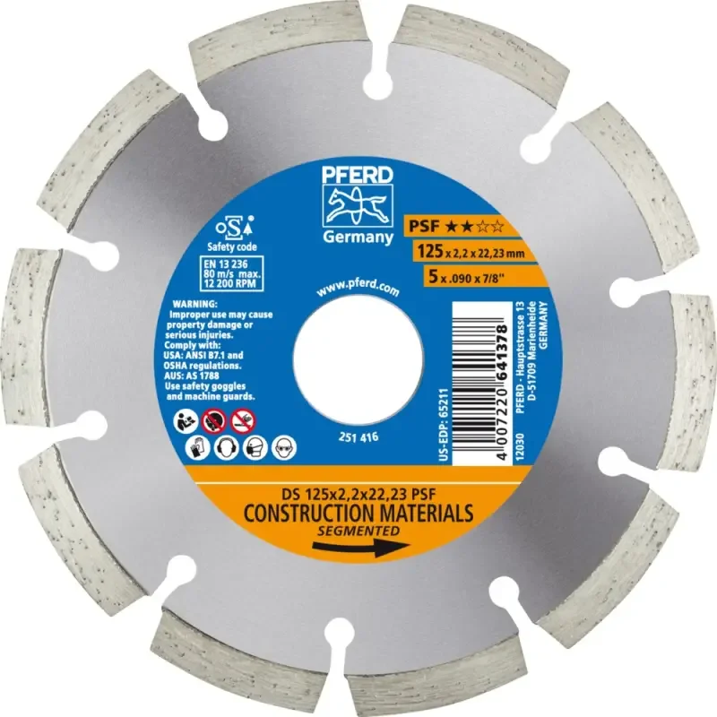 Zlevněný Diamantový rozbrušovací kotouč DS 125 x 22,23 PSF. PFERD (PF4007220641378)