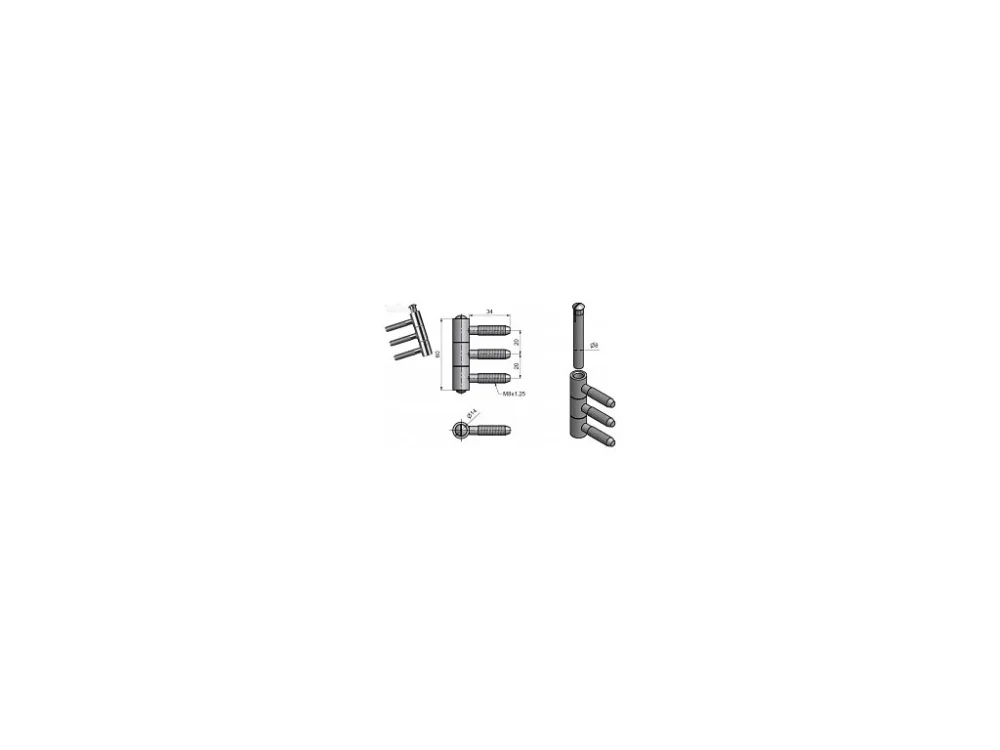 Vysoce Kvalitní Závěs okenní 3díl.14x60M8/34,5-ŽlZn+ č.96330510
