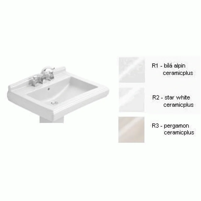 Výprodej Villeroy & Boch Hommage Umyvadlo 650x530 mm, pro 3otvorovou armaturu, star white ceramicplus