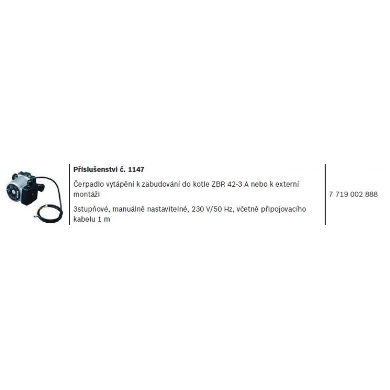 Akce JUNKERS č. 1147 Třístupňové oběhové čerpadlo