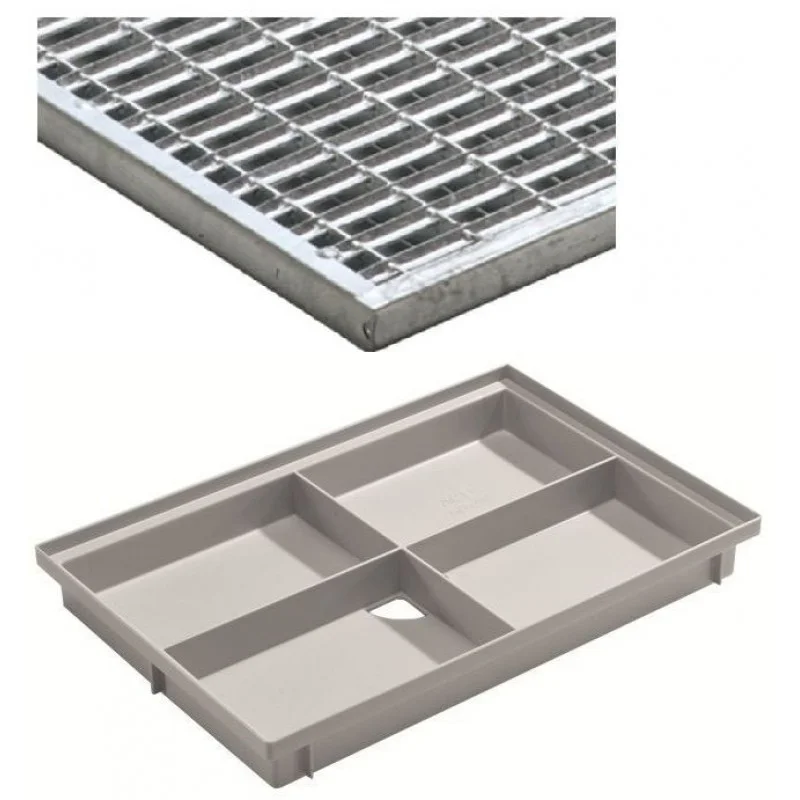 ACO Vario rohožka, plastová vana (PP) s pozinkovaným roštem 60 x 40 cm 82400+01207 Sleva