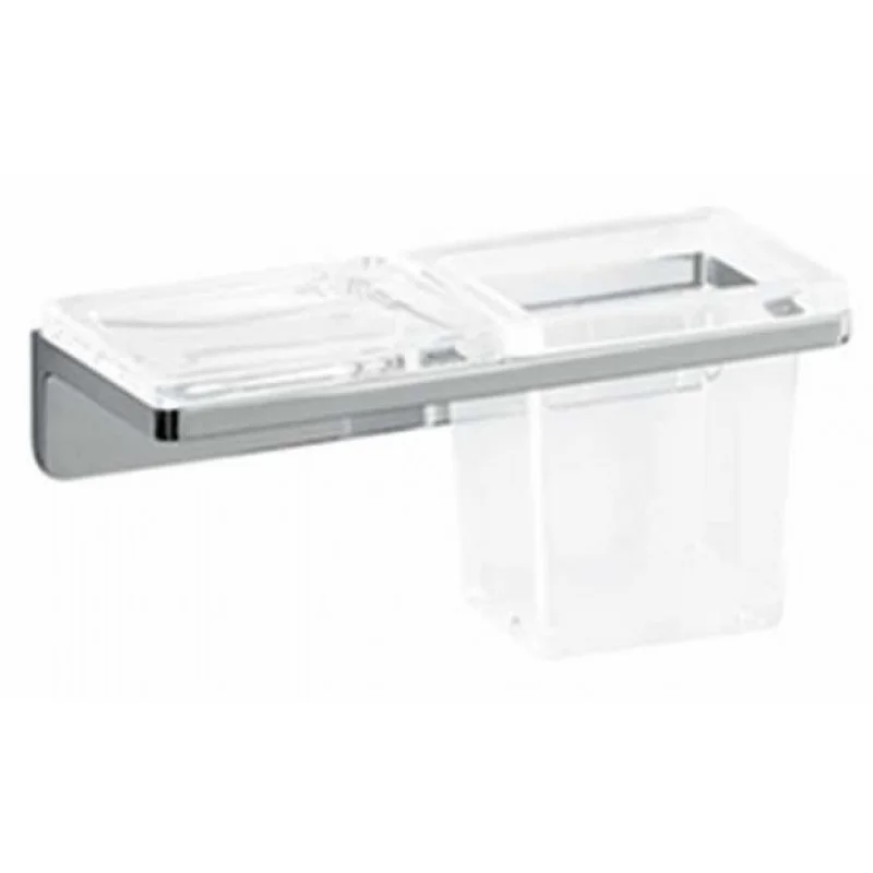 Akční Cena LAUFEN LB3 Držák na sklenici a mýdelník 10x22cm, sklo/chrom, na zeď, 3.8468.1.004.000.1