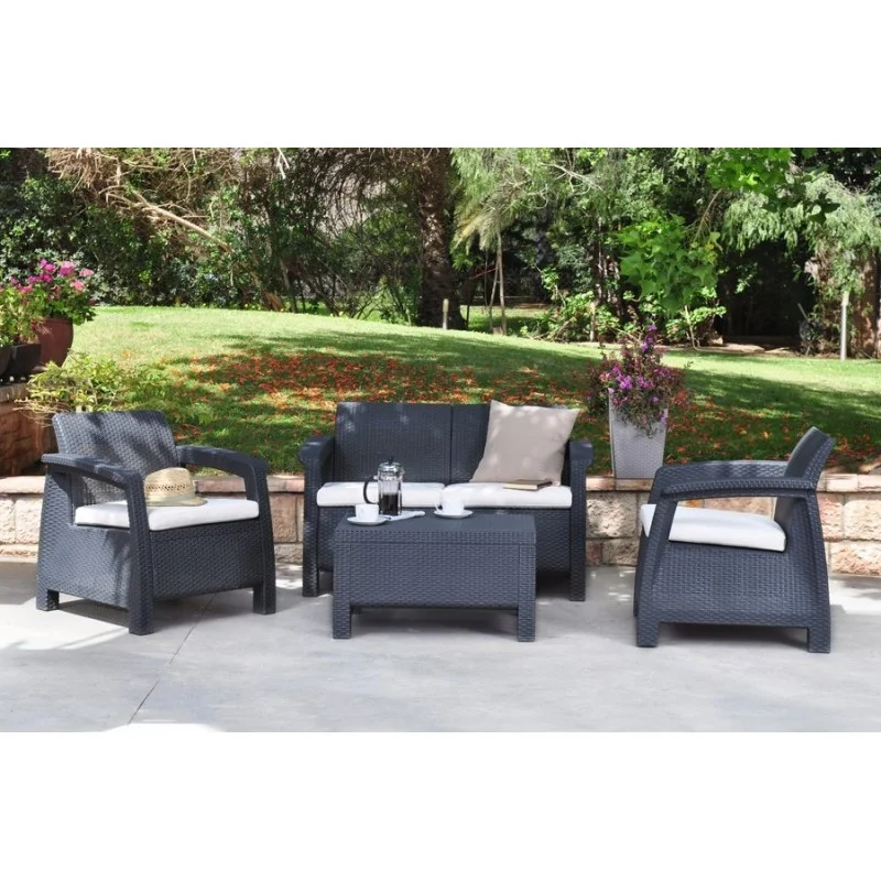 Akční Cena Zahradní set CORFU anthracite + white
