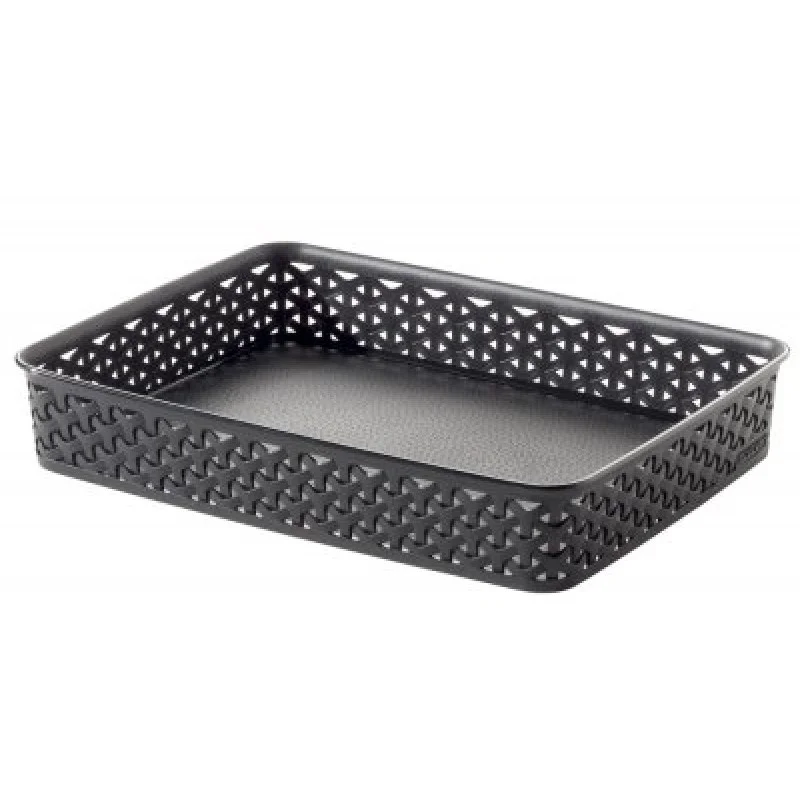 Akční Nabídka CURVER Košík na pečivo RATTAN Y STYLE A4, 6 x 26,2 x 35,8 cm, černý, 00095-101