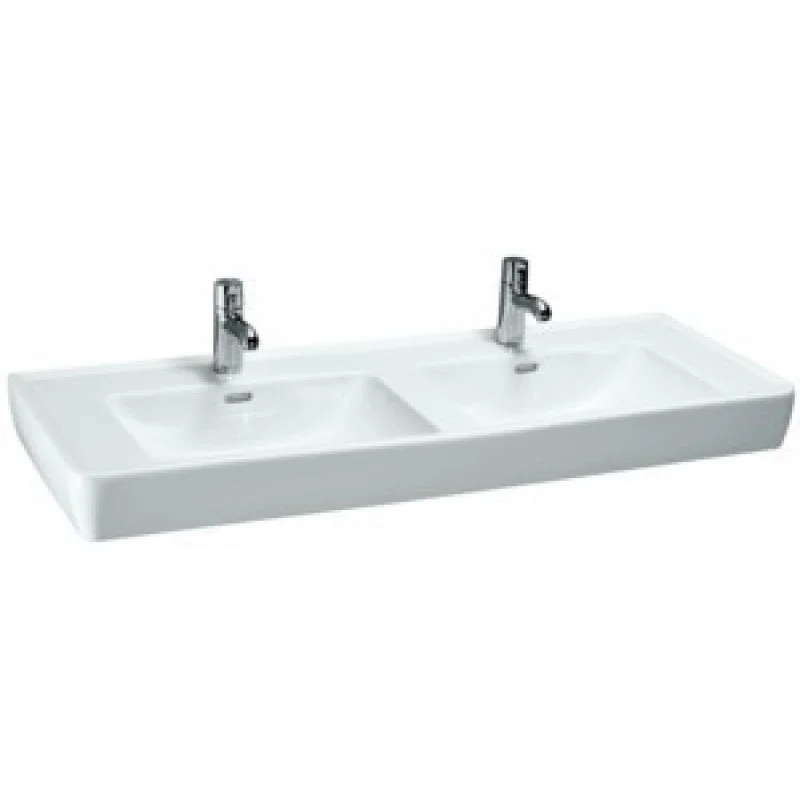 Akční Nabídka LAUFEN PRO A Dvojumyvadlo 130x48 cm, bez otvoru, bílé LCC 8.1396.7.400.109.1