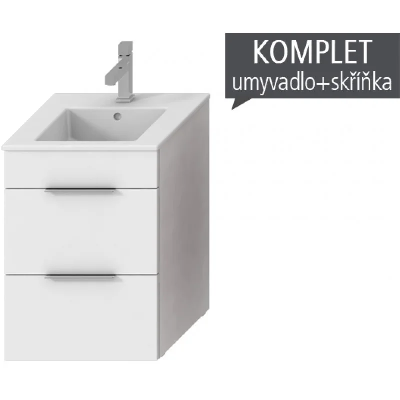 Značkový Jika CUBE Skříňka s umyvadlem 45x43cm, s 2 zásuvkami, bílá H4536221763001