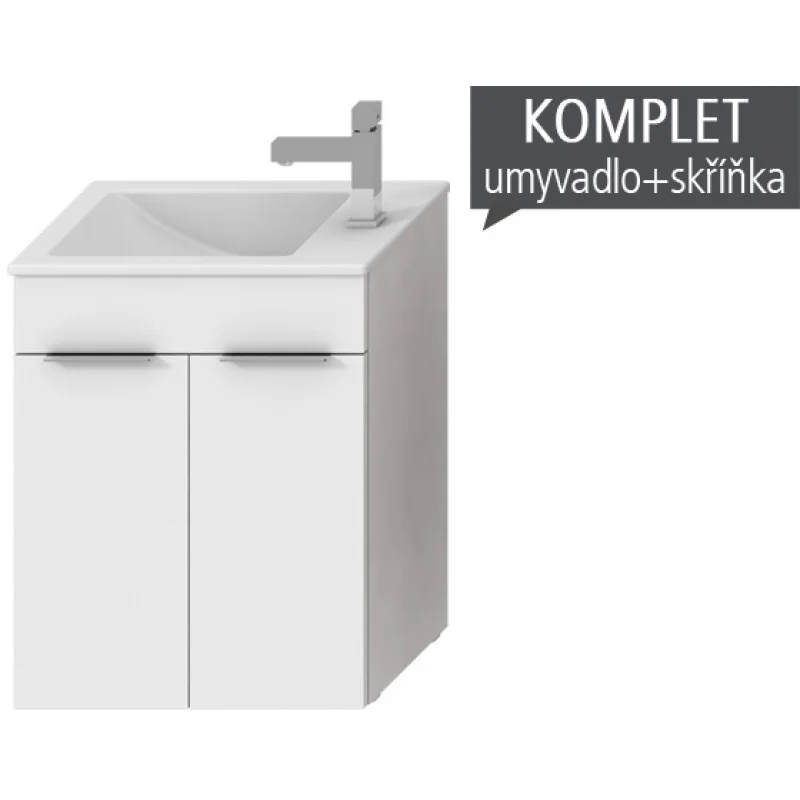 Akce Jika CUBE Skříňka s umyvadlem 50x34cm, s 2 dveřmi, bílá H4536411763001