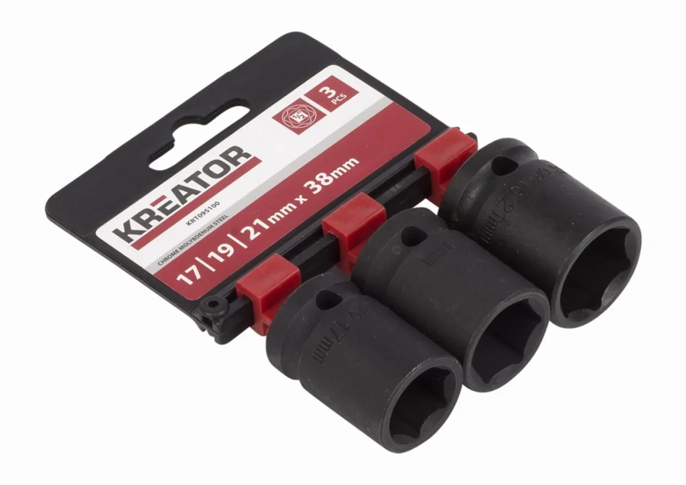Vysoce Kvalitní Kreator KRT095100 3ks nástrčných hlavic 17-19-21mm 1/2"