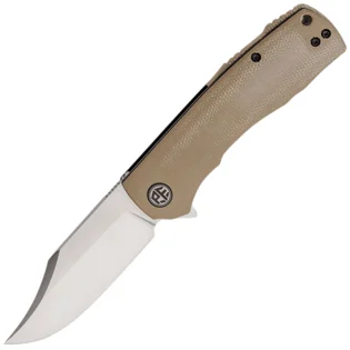 Zlevněný Petrified Fish PFP03 Victor Satin K110 khaki Micarta PFP03KMS