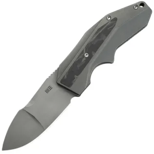 WE Knife Coral šedá titanová rukojeť s vložkou z mramorového uhlíkového vlákna, šedá stonewashed čep Rychlé Dodání