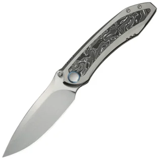 WE Knife Winsome Šedá titanová rukojeť s vložkou z uhlíkových vláken s hliníkovou fólií, ručně leště Jen Po Omezenou Doba