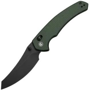 Akční Nabídka Civivi Sixgill Zelená Canvas Micarta RukojeťČerně Stonewashed Nitro-V ČepelCrossbar Lock