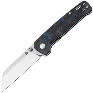 Vysoce Kvalitní QPS Penguin V2 D2, dvoubarevná úprava stonewash - satin, Rukojeť: Modrý drcený CF ove