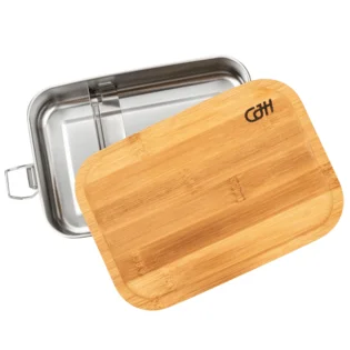 Značkový CJH Nerezová Lunch Box M, Bambusové víko ART000068
