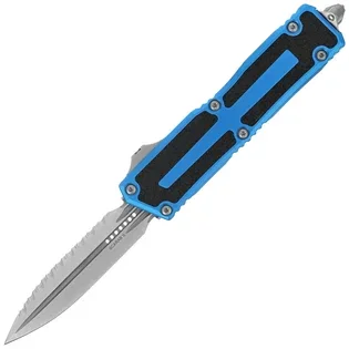 Akční Nabídka Microtech SCARAB II GEN III D/E STONEWASH FULL SERRATE BLUE 1280-12BL