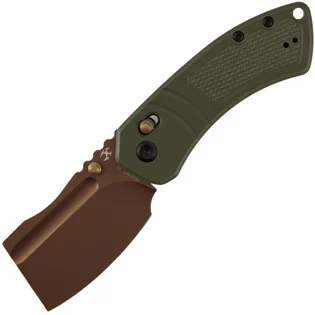 Značkový Kansept Korvid V Rose Gold Coated D2 Olive Green G10 TE2030V2