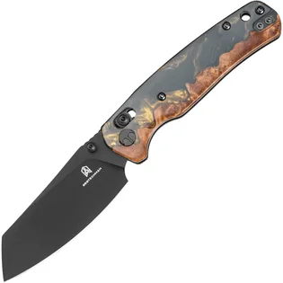 Akce Bestechman CICADA'S WING 10Cr15MoV black PVD with Wood and Black&Gold resin handle BMK06-W-6