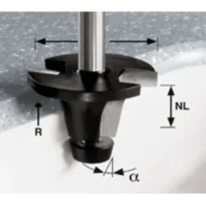 Zaoblovací fréza s ložiskem Festool HW R6.35/25/12° ss S12 Časově Omezené