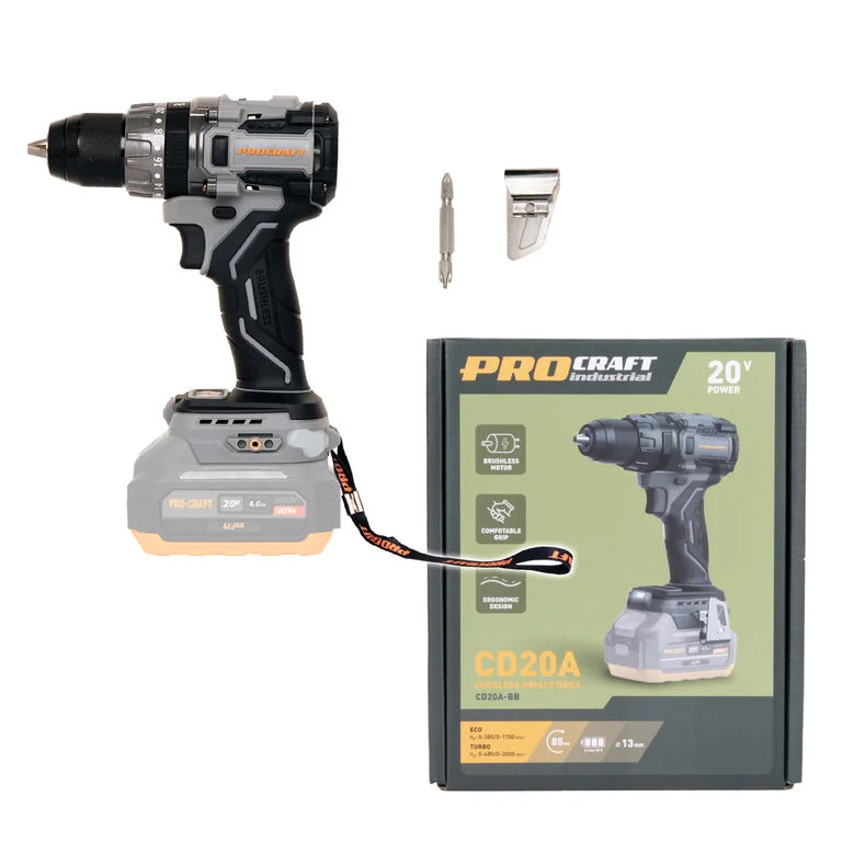 Značkový Aku vrtací šroubovák Procraft Industrial CD20Abb (bez baterie a nabíječky) 85Nm