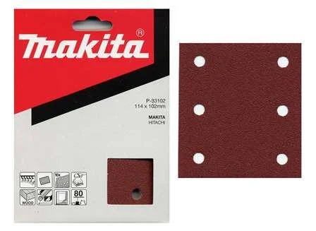 Vysoce Kvalitní Brusný papír 114x102mm děrovaný K80 10ks Makita